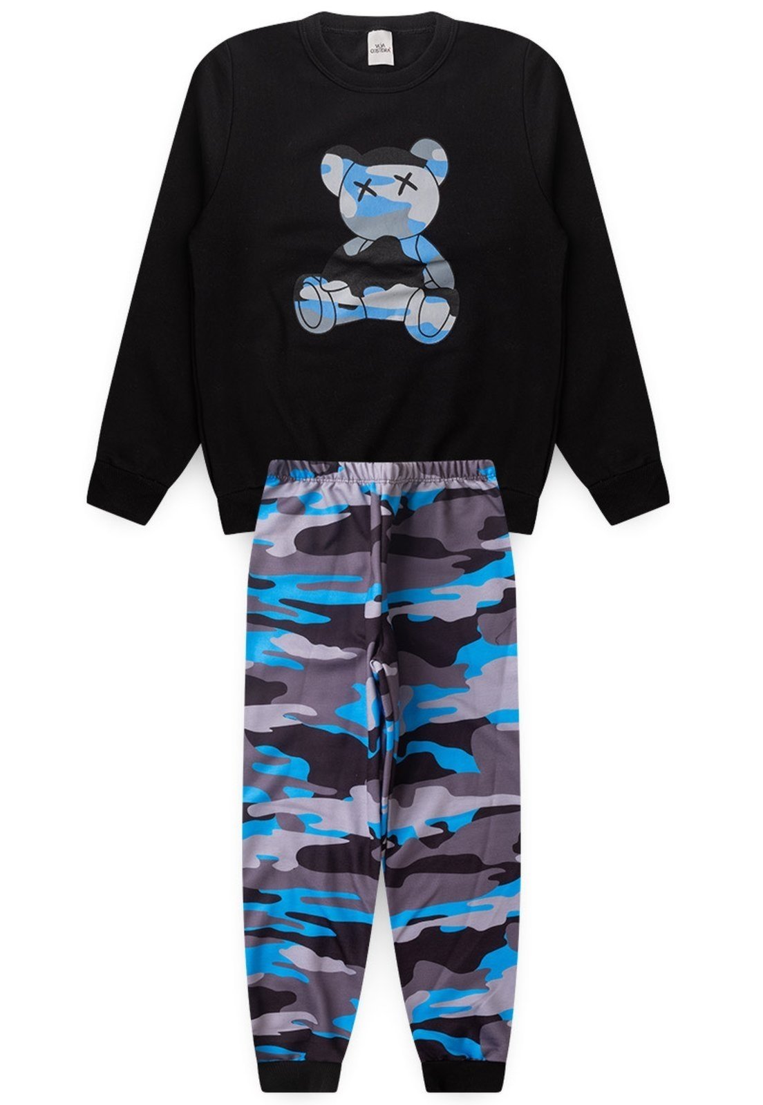 Vista 3 Infantil - Conjunto Moletom Masculino Camuflado Urso VIDA COSTEIRA preto VIDA COSTEIRA preto