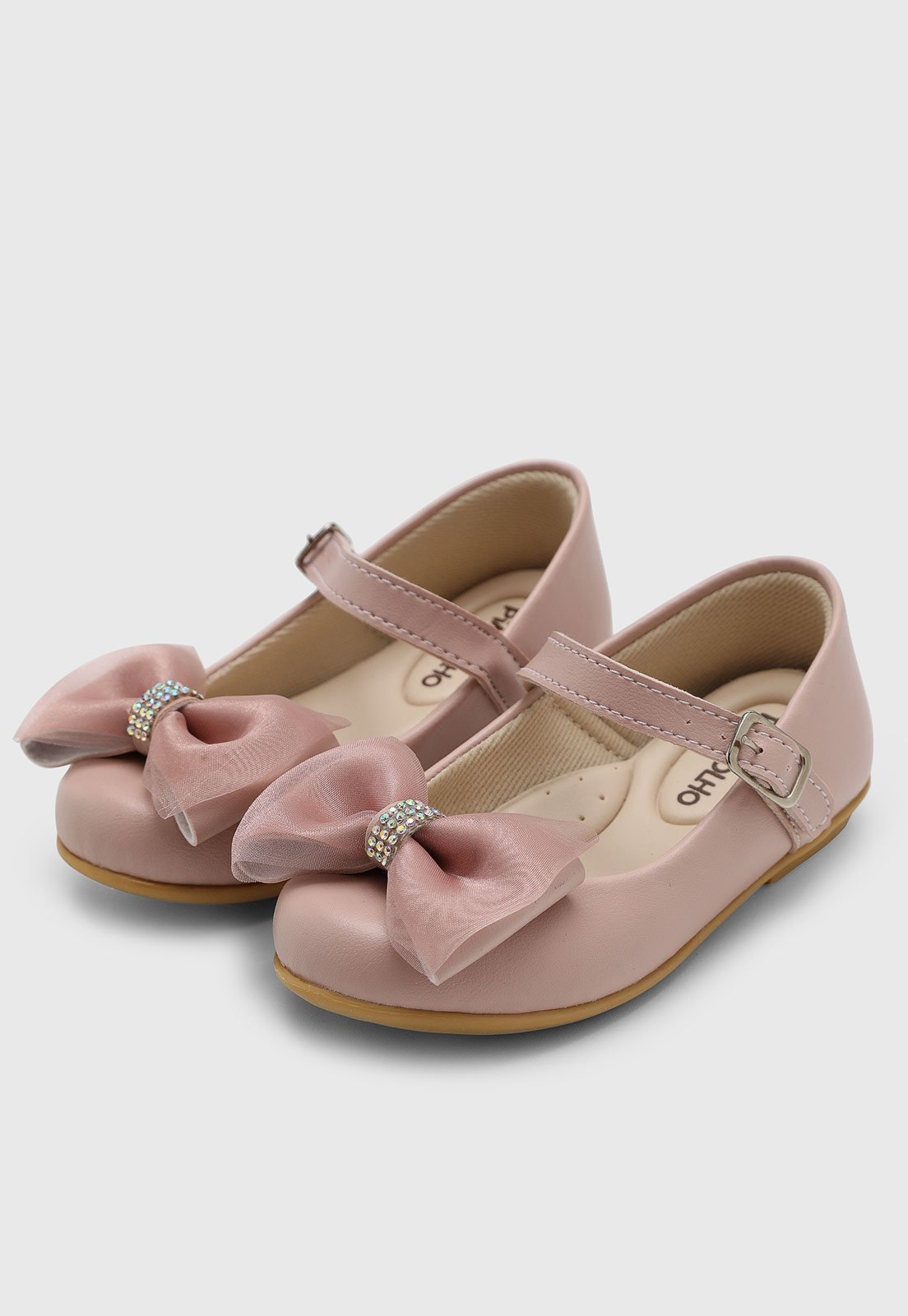 Vista 2 Infantil - Sapatilha Pimpolho Festa Laço rosa Pimpolho rosa