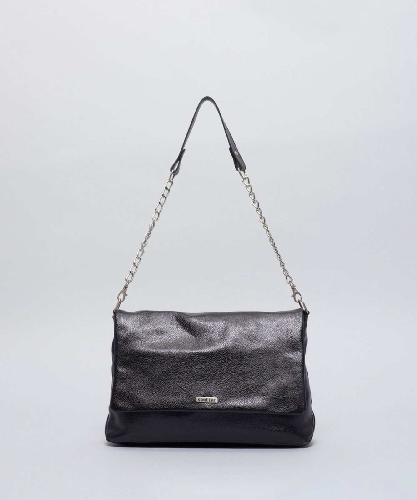 Bolsa m Couro Manu - Preto u - preto