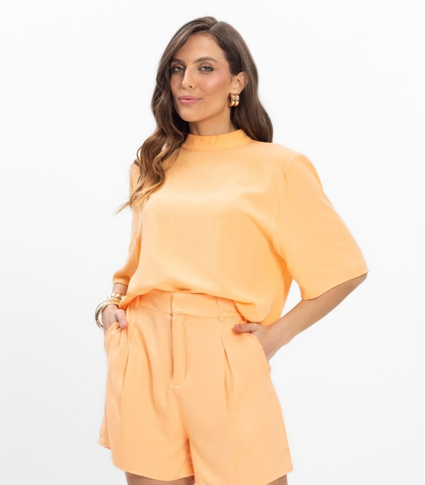 Vista 2 Blusa Viscose Slub Feminina Endless bege Endless bege