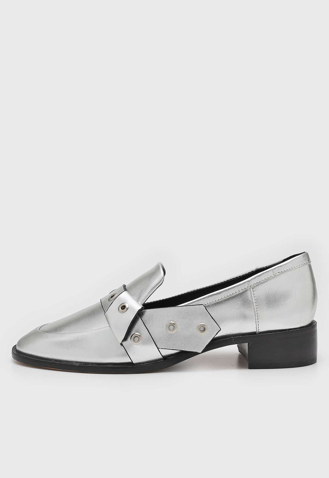 Mocassim Feminino Capodarte Metalizado Prata