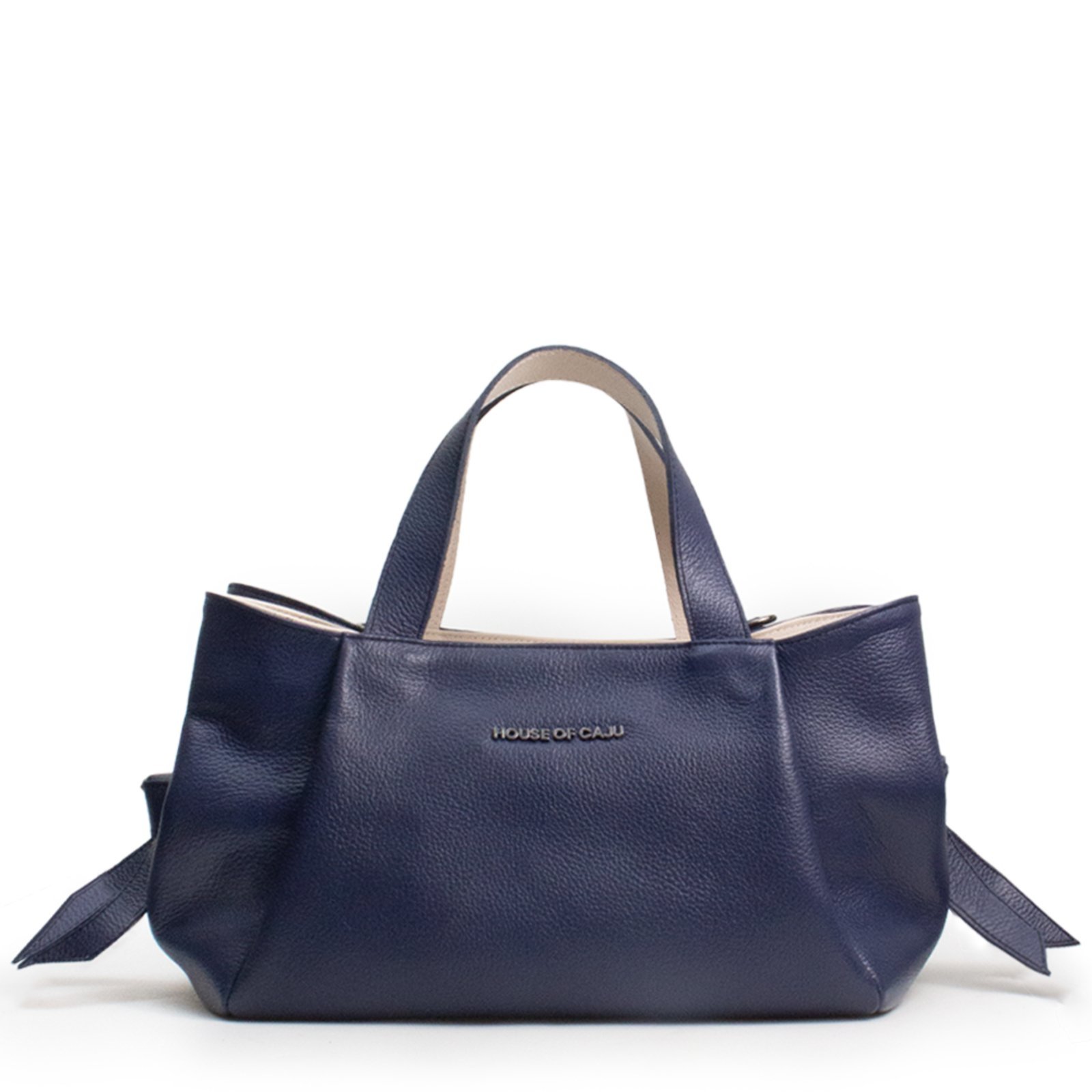 Bolsa Feminina Em Couro Tiracolo Azul Marinho Com Off White “Ediney Cardoso”””