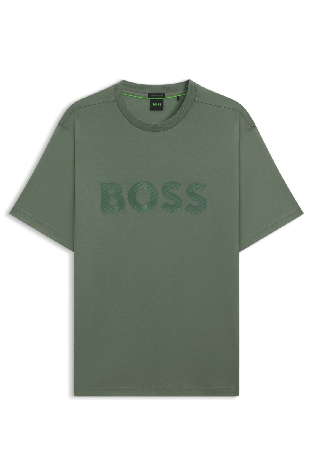 Camiseta Em Jersey De Algodão Com Logo Estruturado