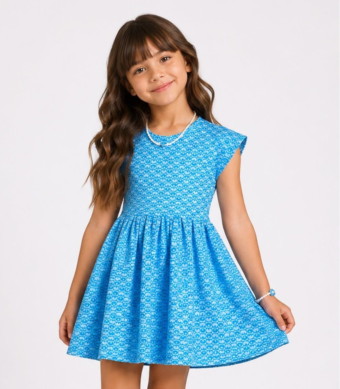 Infantil - Vestido Feminino Jacquard Vegas Select Azul