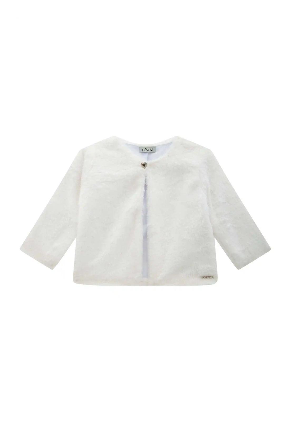 Infantil - Gardigan Aveludado Branco Menina Infanti 1 Branco