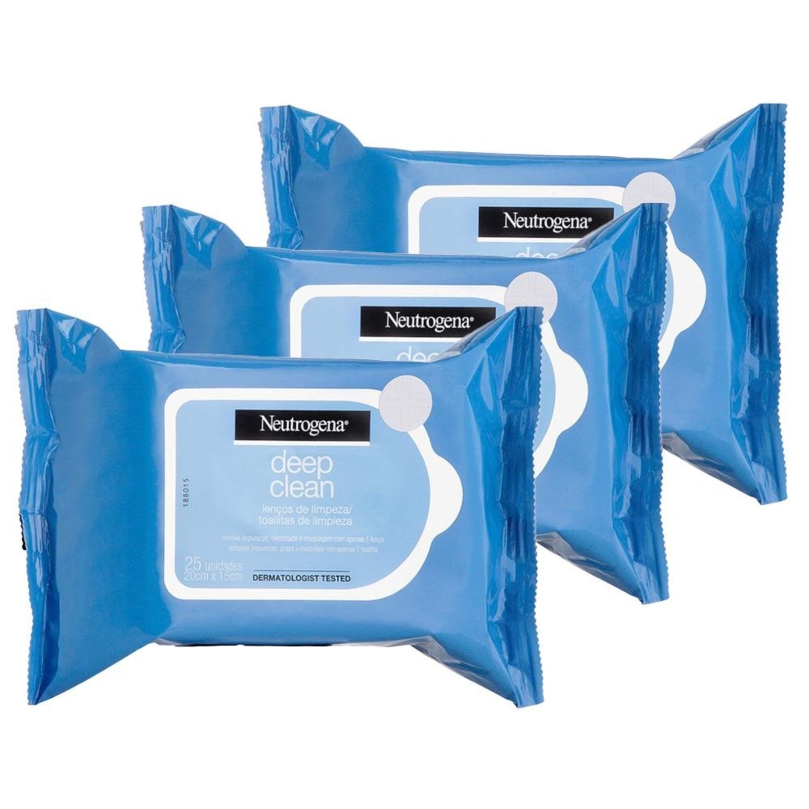 Kit Neutrogena deep Clean intensive Lenço demaquilante - 3 Unidades