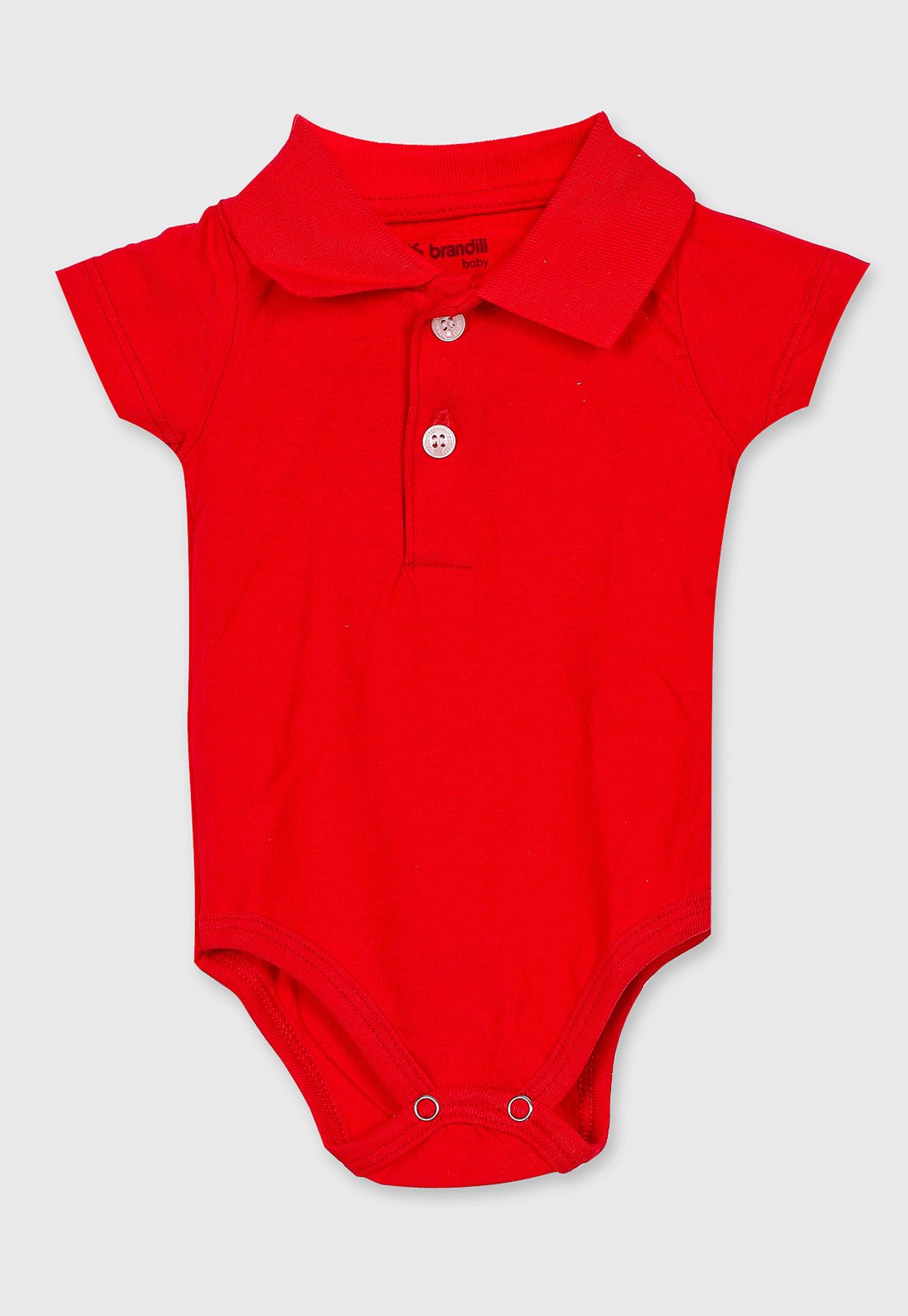 Infantil - Body Brandili Colarinho Botões Vermelho