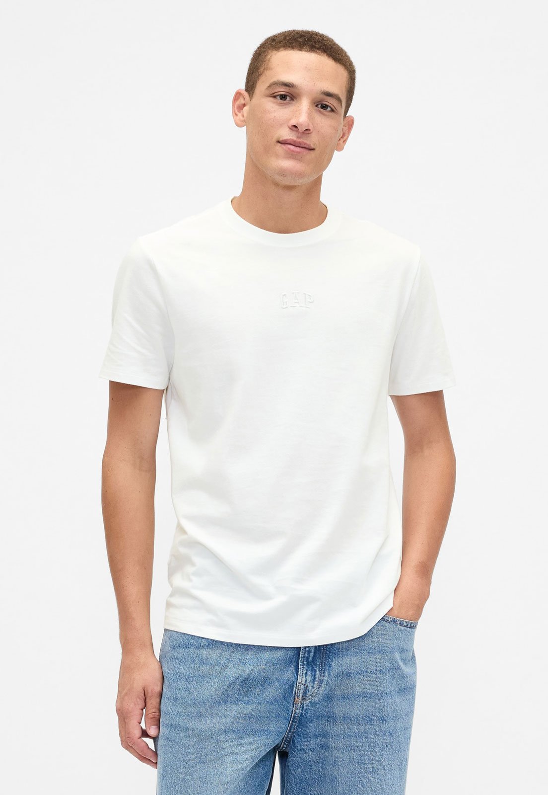 Camiseta Masculina GAP Logo Branco