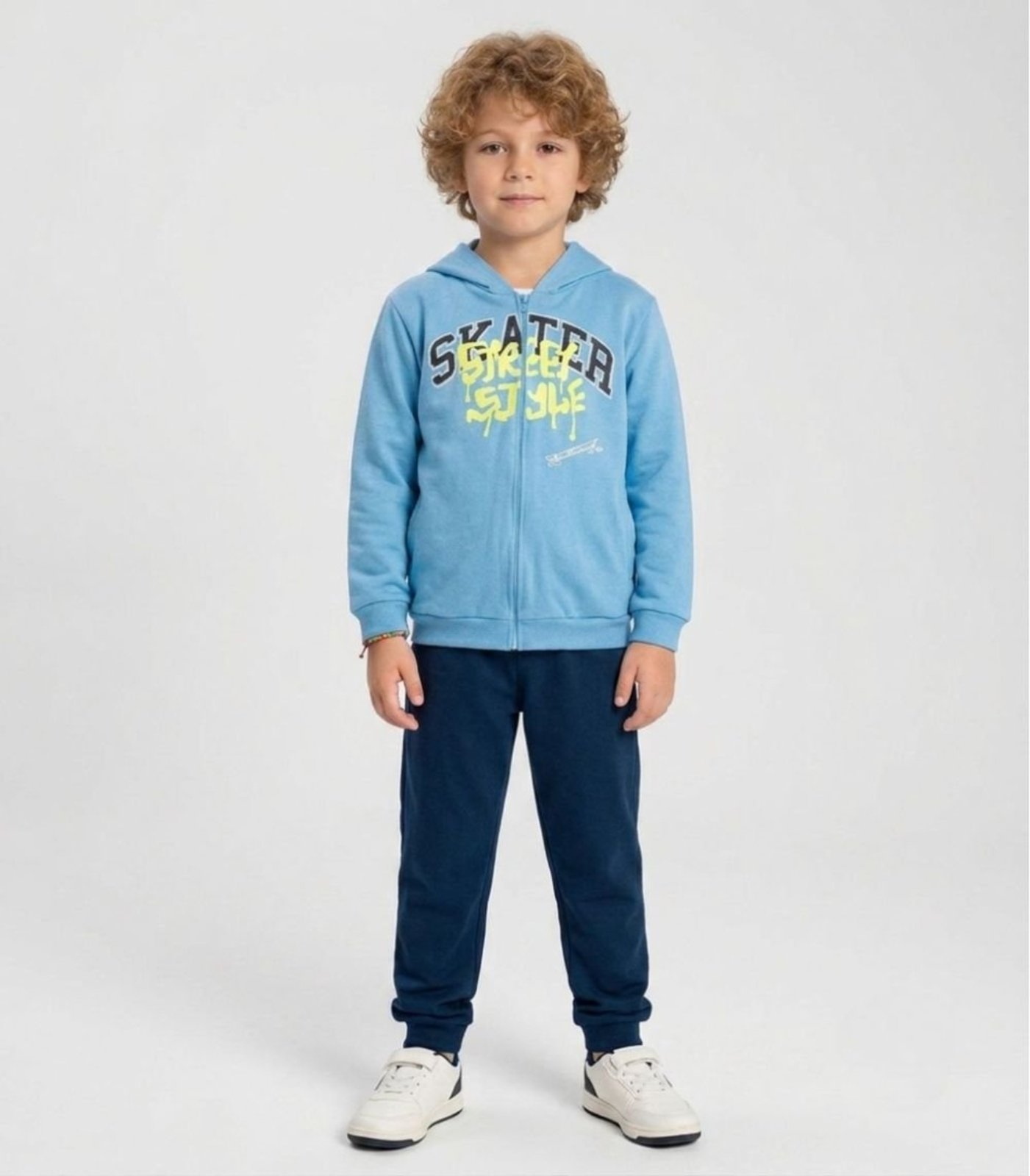 Infantil - Conjunto Moletom Menino Jaqueta E Calça Kappes Azul