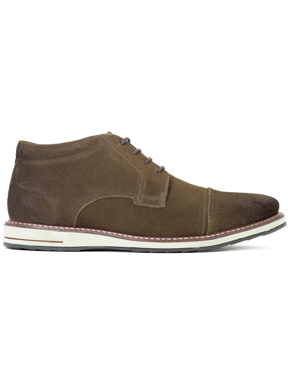 Bota Masculina Democrata Social Metropolitan Conforto Couro Cadarço Marrom Café