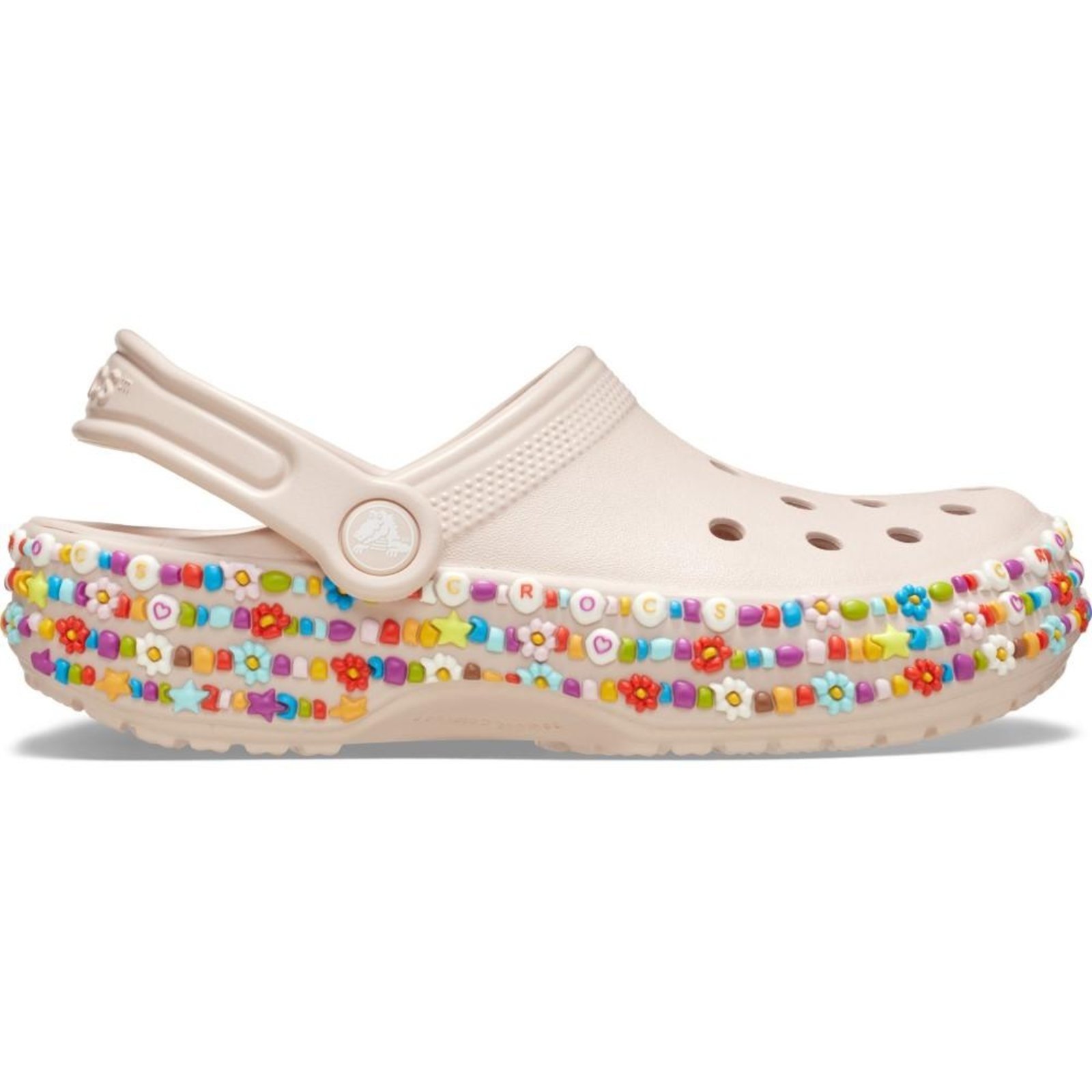 Infantil - Sandália Crocs Classic Beaded Band Clog T Quartz Bege
