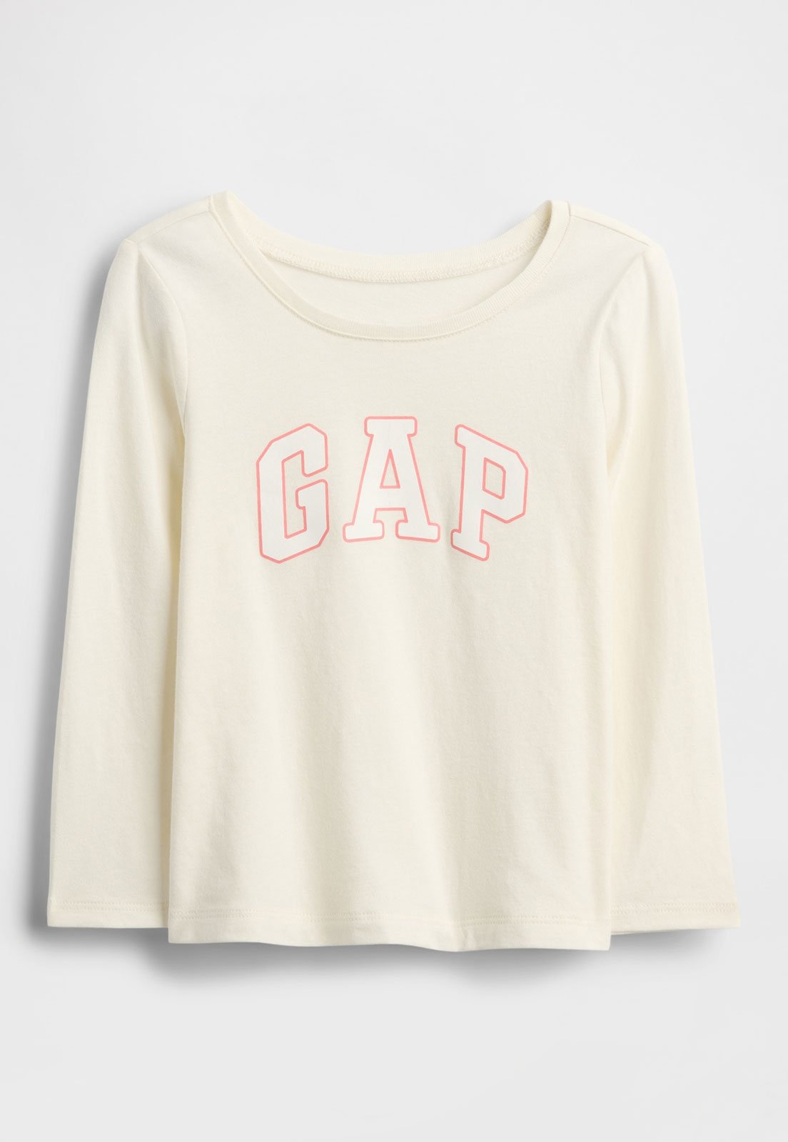 Camiseta GAP Estampa Logo Manga Longa Off-White