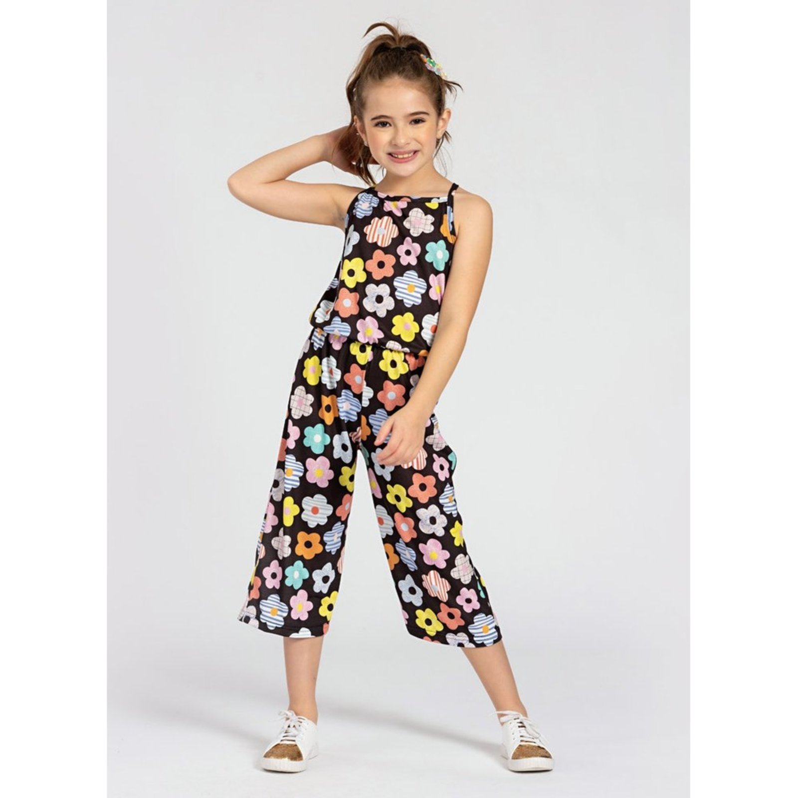 Infantil – Macacão Menina Pantacourt Flores