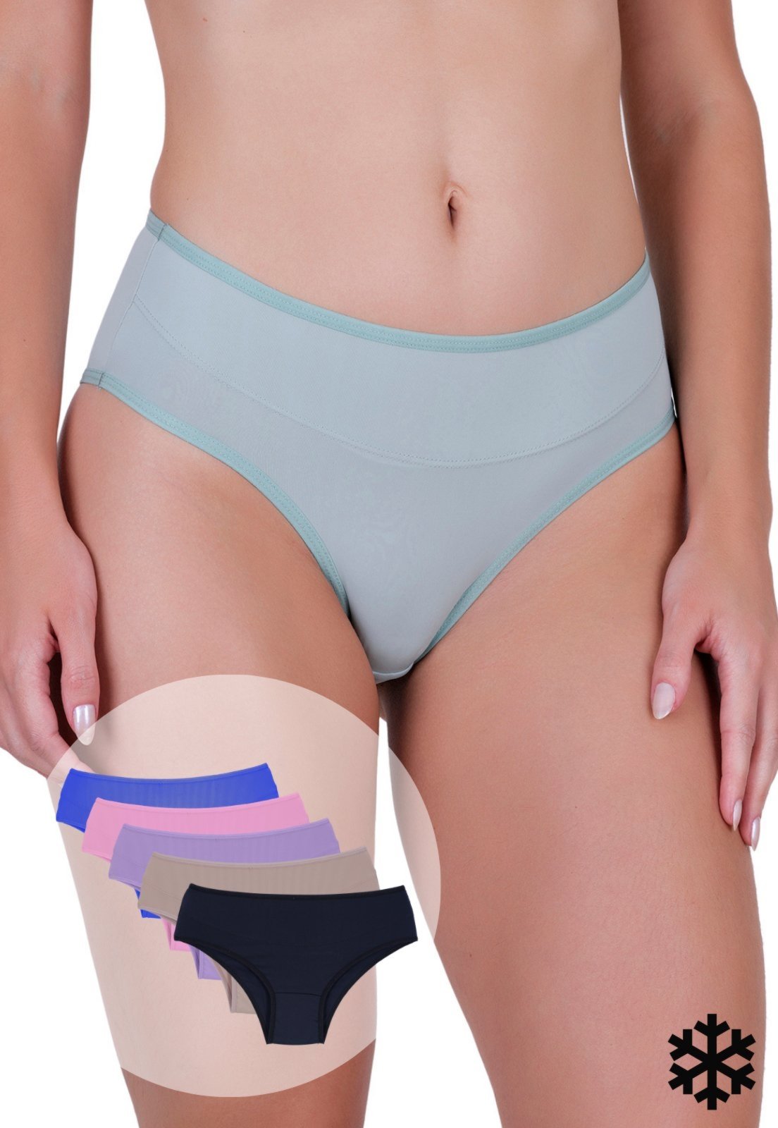 Vista 2 Kit 5 Calcinhas Femininas Microfibra Graciosa Cintura Alta Conforto Diário Concept Lingerie multicolorido Concept Lingerie multicolorido