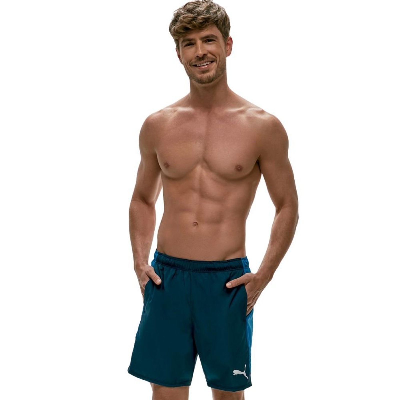Shorts Médio Praia Listra Lateral Adulto Puma 26172