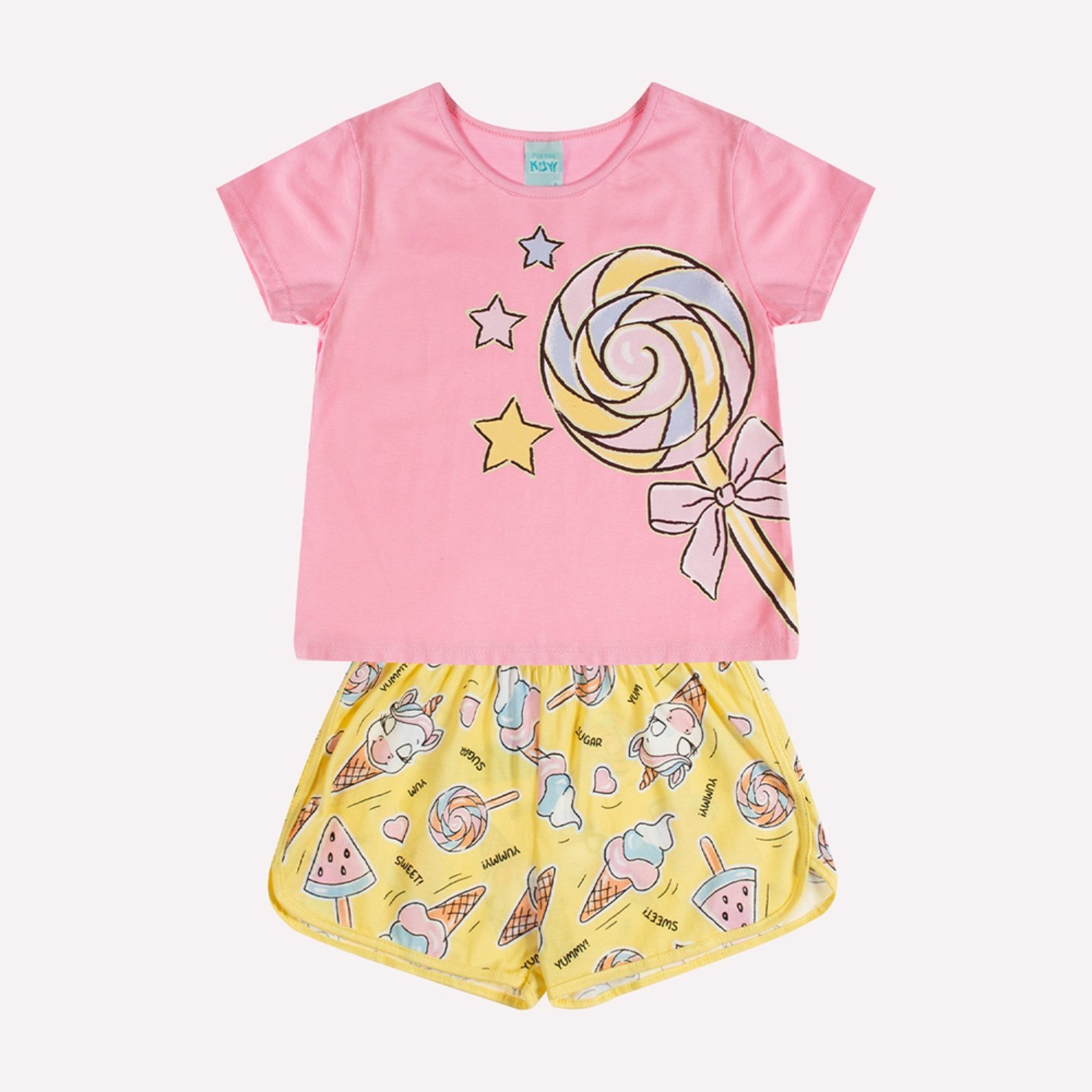 Vista 2 Pijama Menina Doces Kyly cinza Kyly cinza