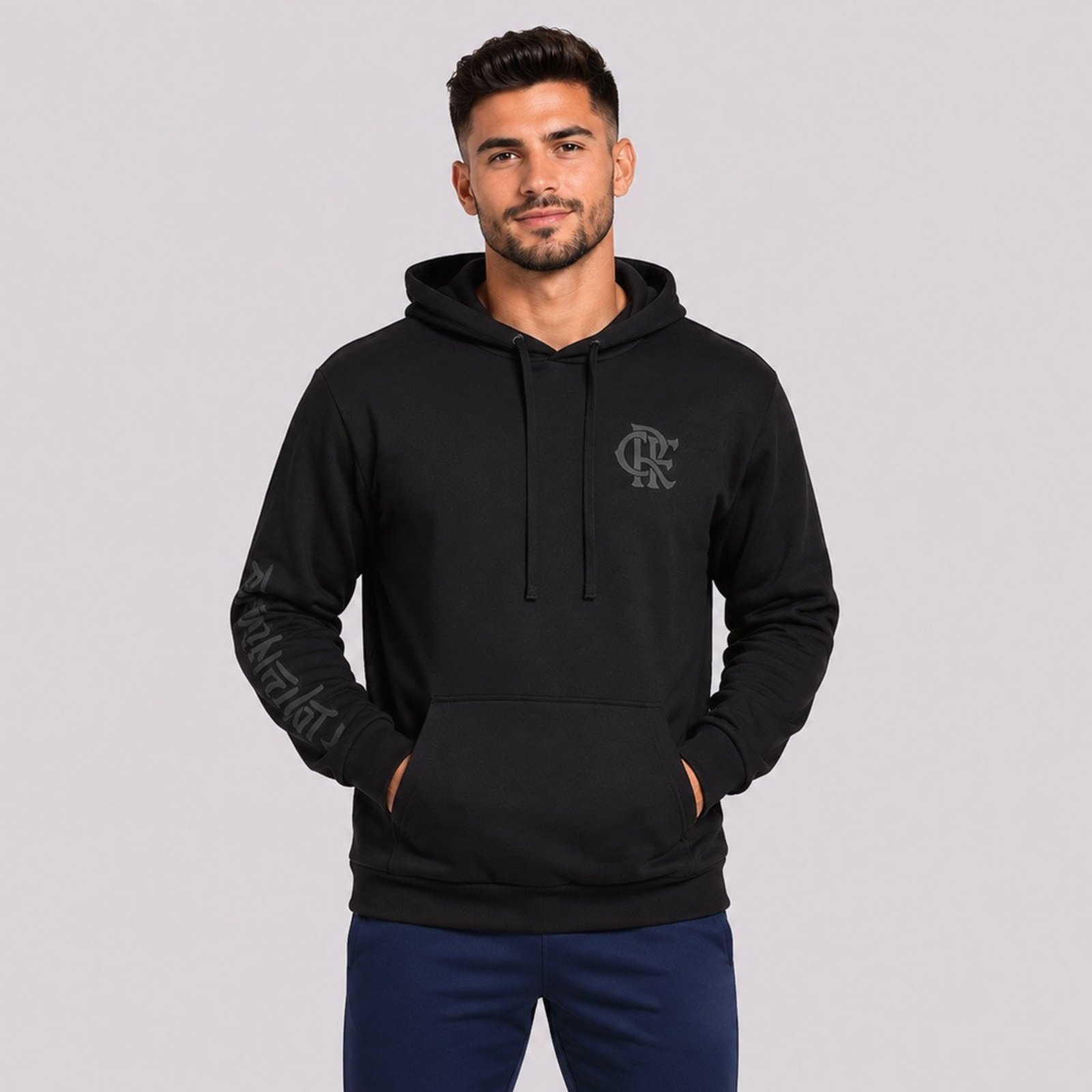 Moletom Flamengo Canguru All Black