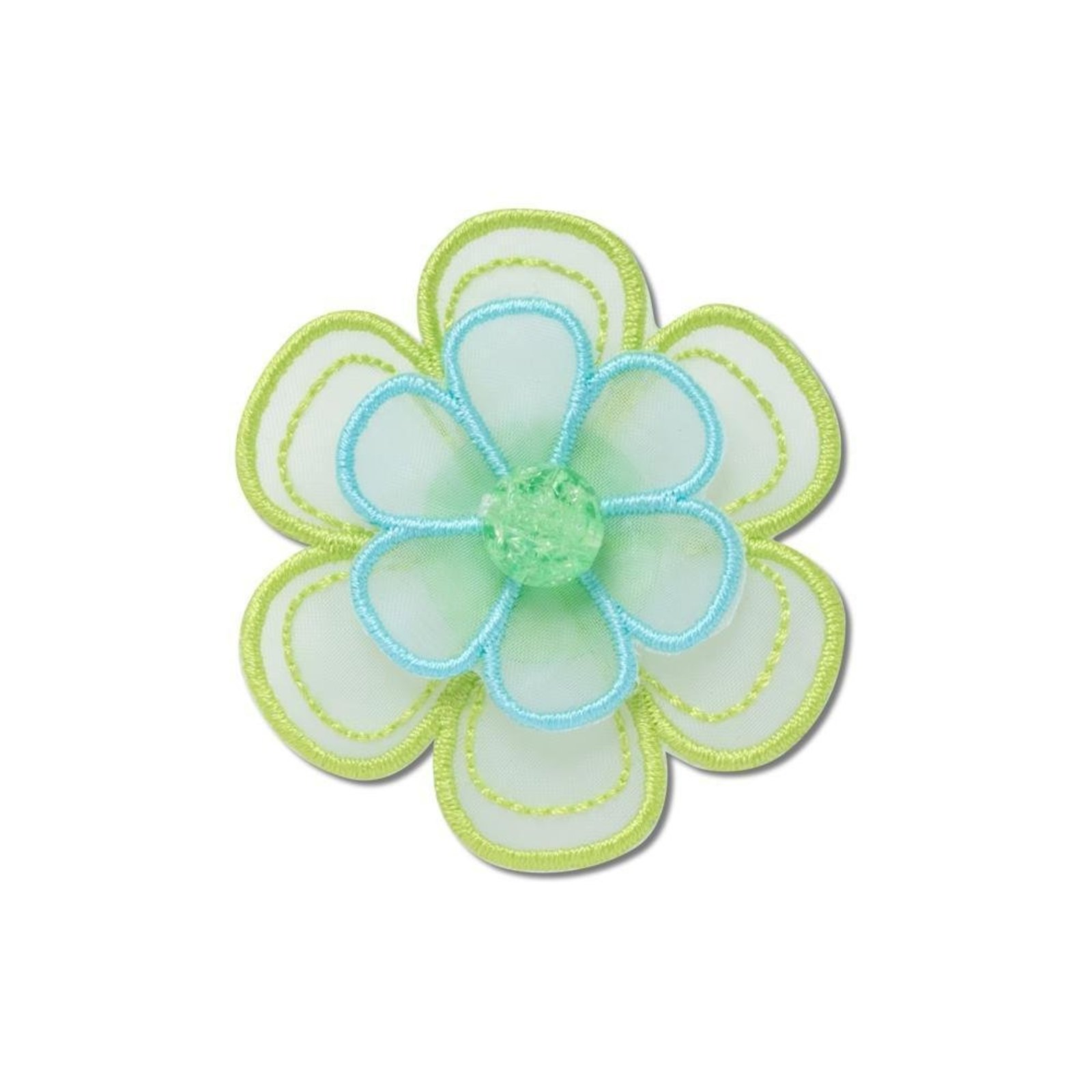 Infantil - Jibbitz™ Flor De Malha Verde Único Branco