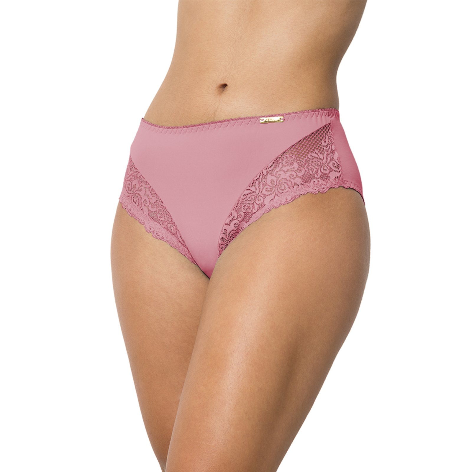 Tanga Gabi Lingerie Cintura Alta Detalhes em renda nas laterais Forro 100% Algodão Confortável Magenta