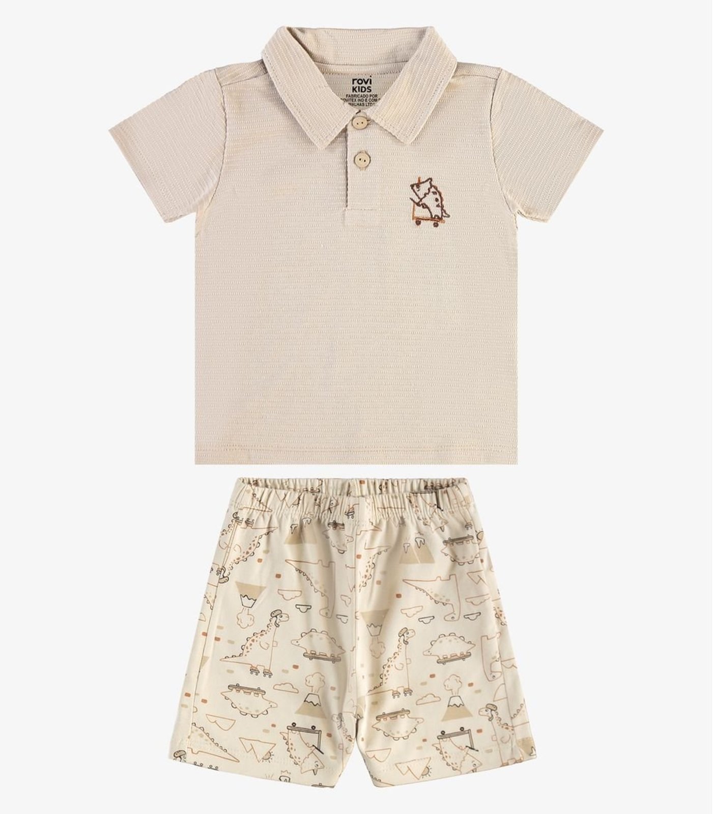 Infantil - Conjunto Polo Com Bermuda Rovi Bege