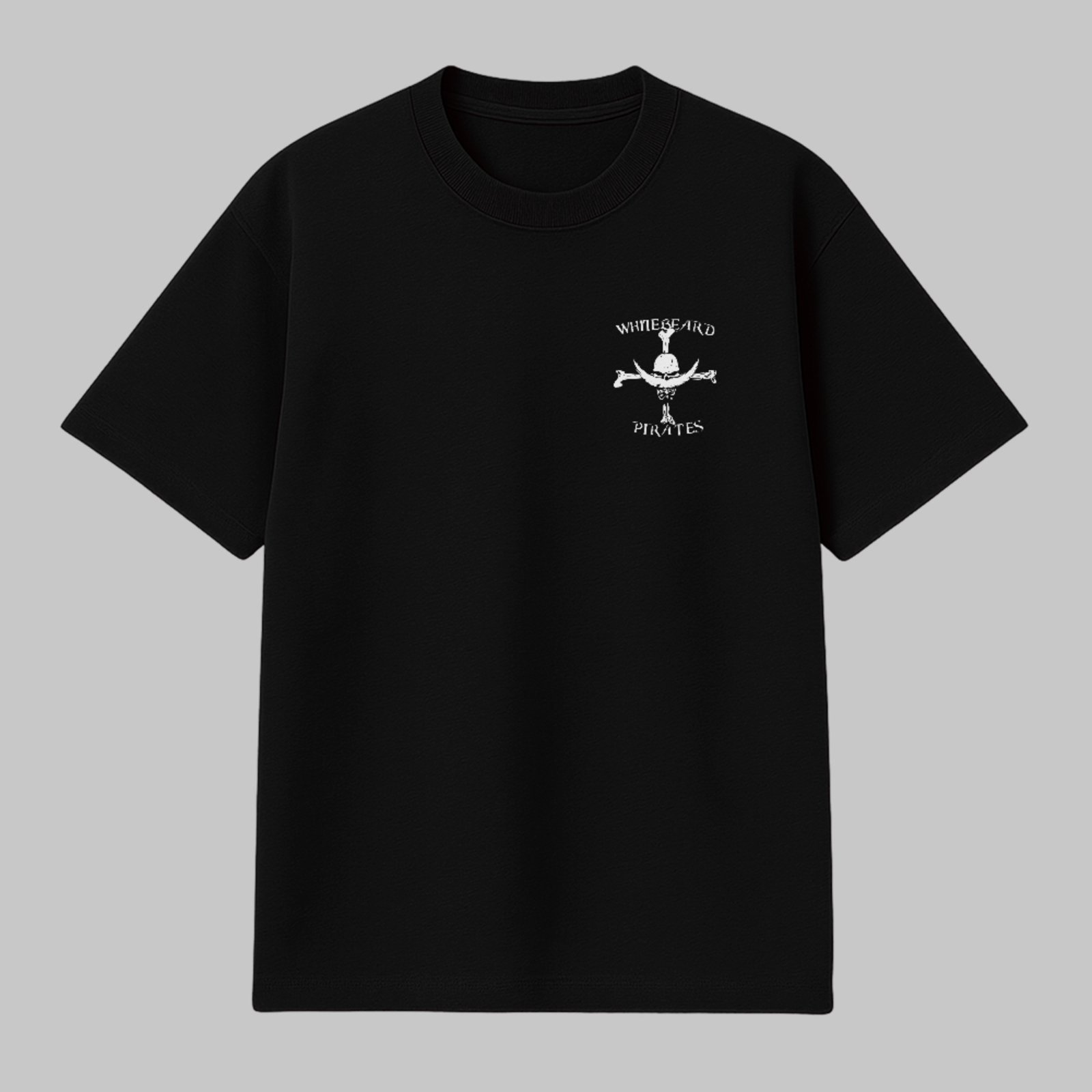 Camiseta Básica Whitebeard Pirates Anime Style Unissex Preto