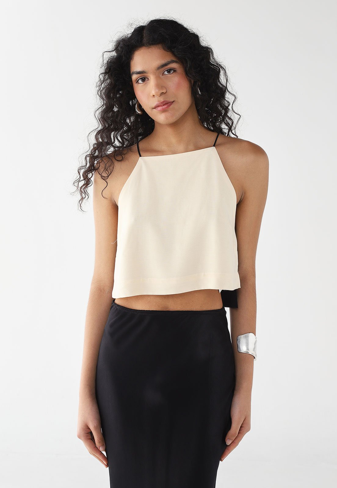 Blusa Feminina Dress To Quadradinha Bicolor Off-White
