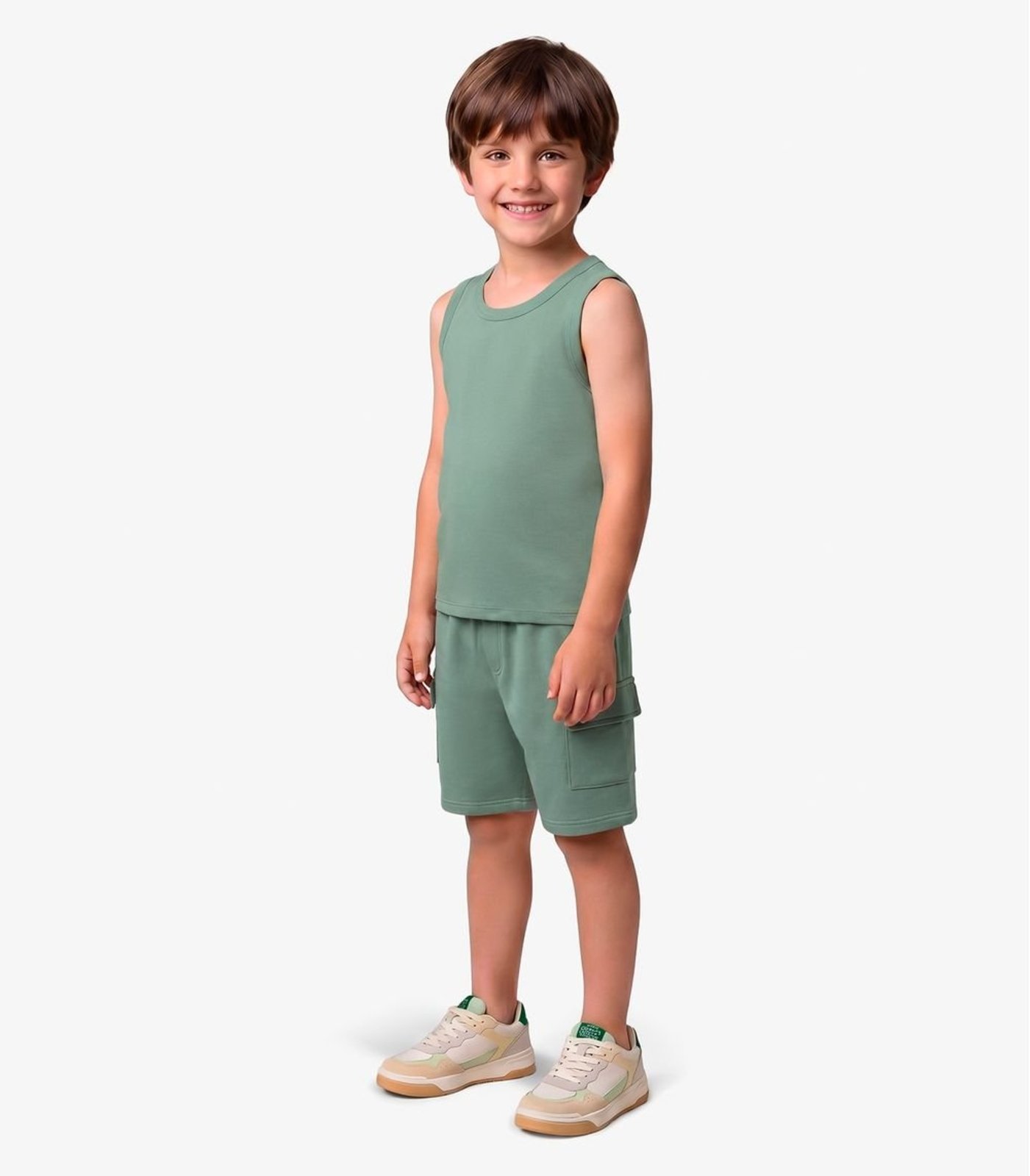 Infantil - Bermuda Menino Em Moletinho Rovi Verde