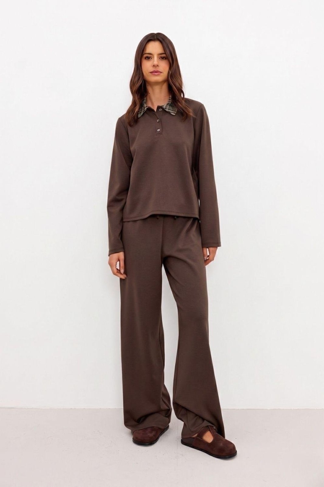Calça Básica Com Cós Alternativo Ritmi Studio Marrom
