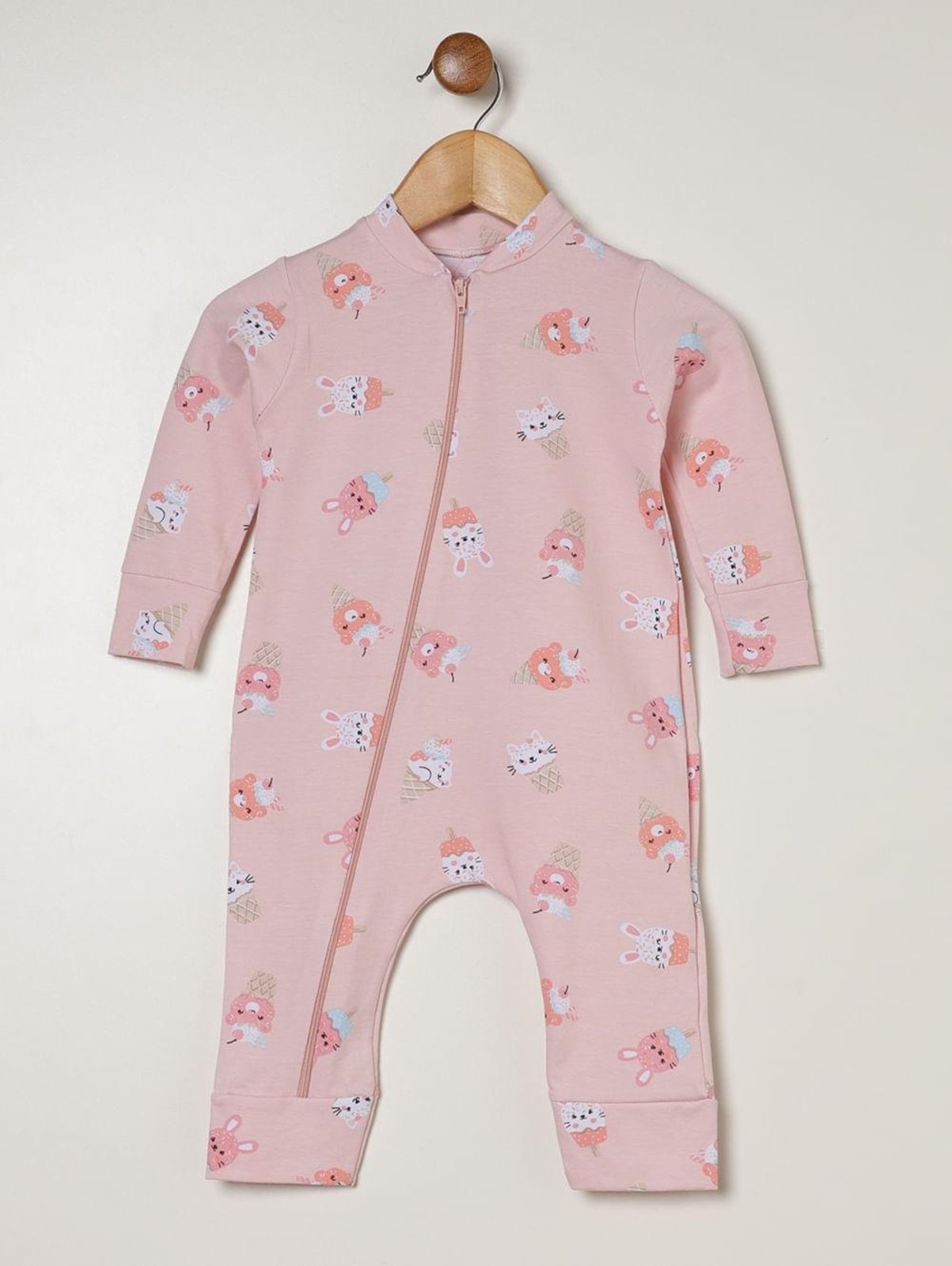 Infantil - Macacão Malha Com Zíper Para - ROSA