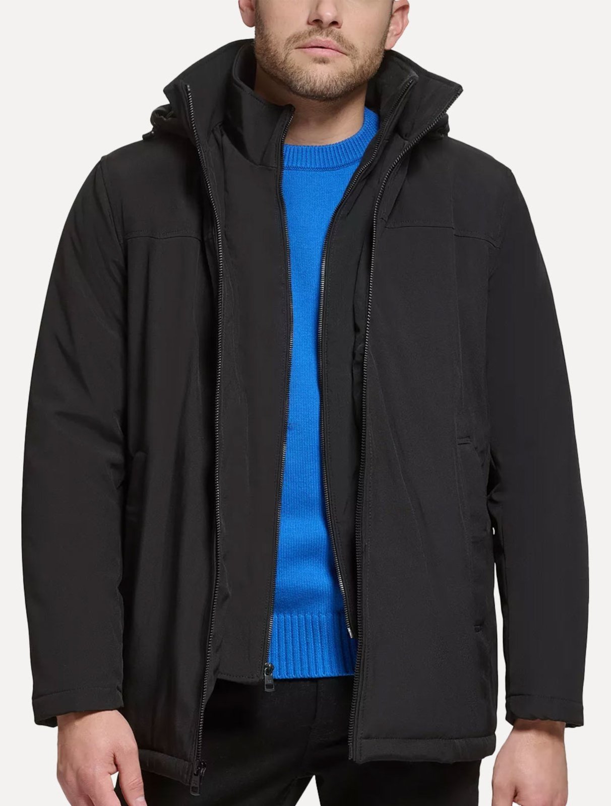 Jaqueta Calvin Klein Hooded Clássica Preta
