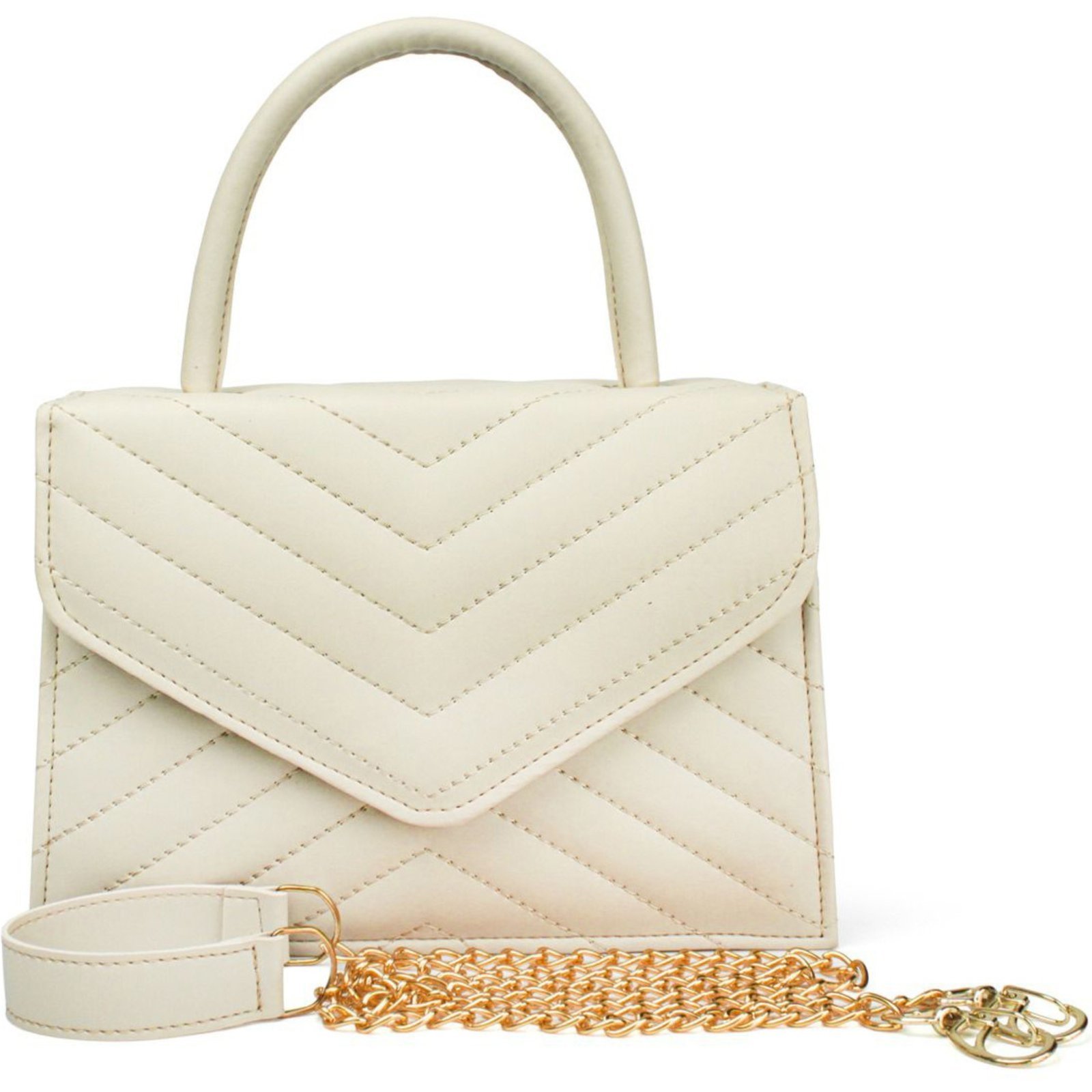 Bolsa Transversal e de Ombro Urbania Matelassê Bordada Off white
