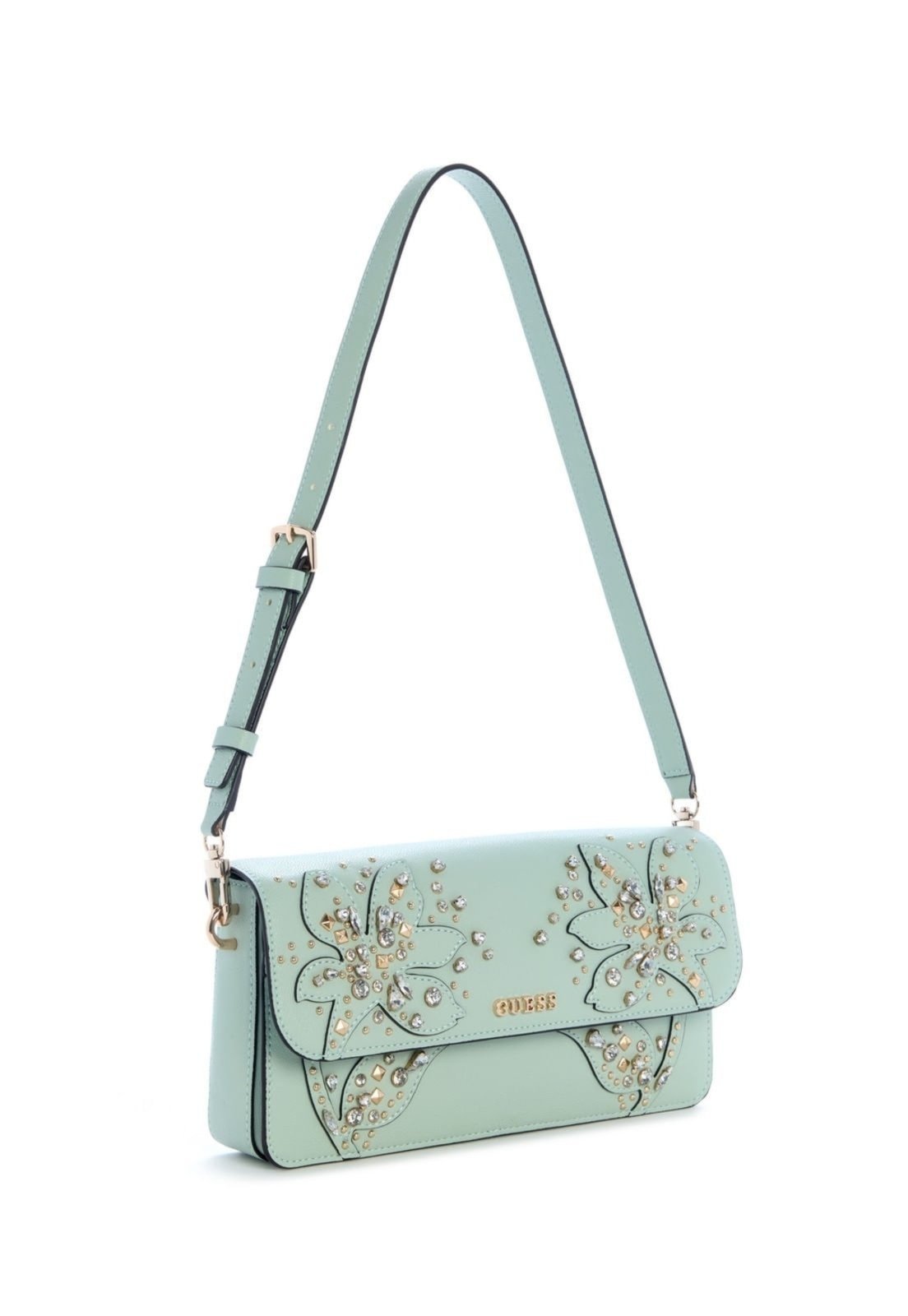 Vista 3 Bolsa Guess Sadie Flap Shoulder Claro verde Guess verde