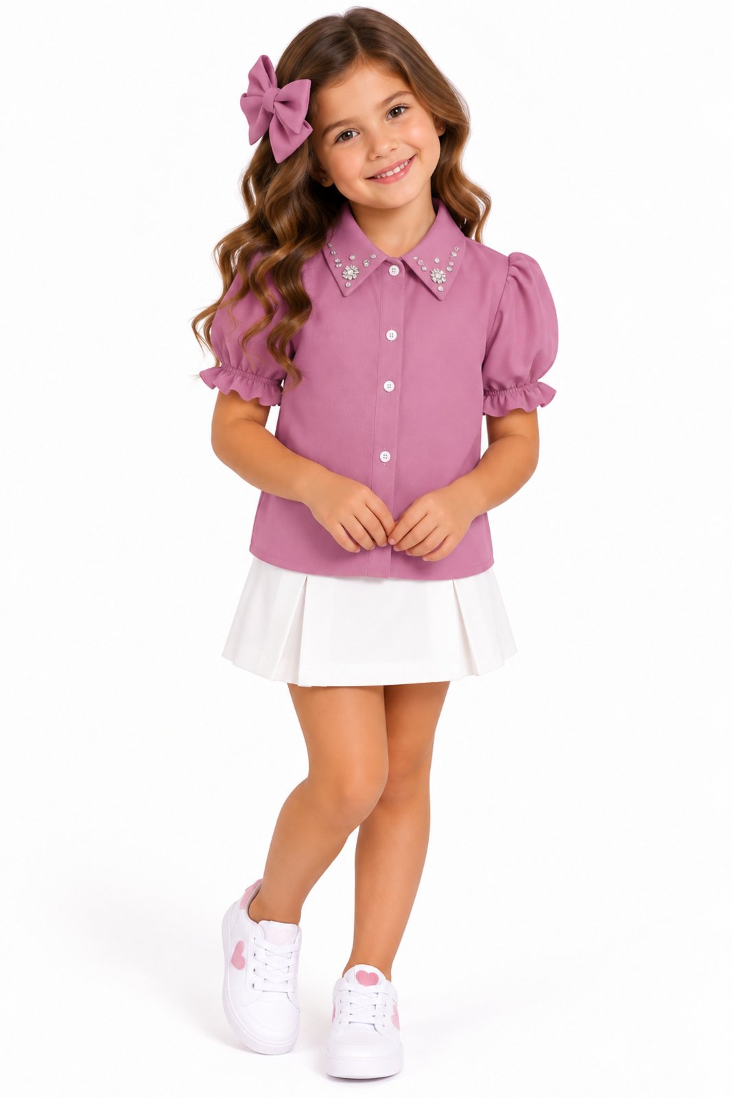 Infantil - Camisa Manga Curta Princesa D Bell Outlet Fashion Rosa