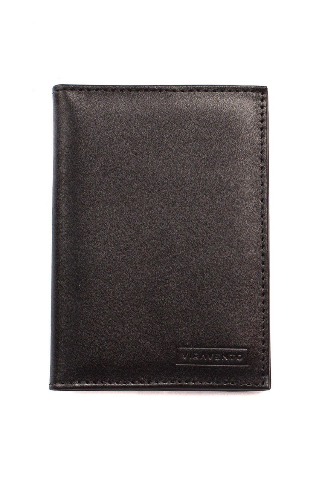 Porta Passaporte Vira Vento De Couro 14x10cm – Preto