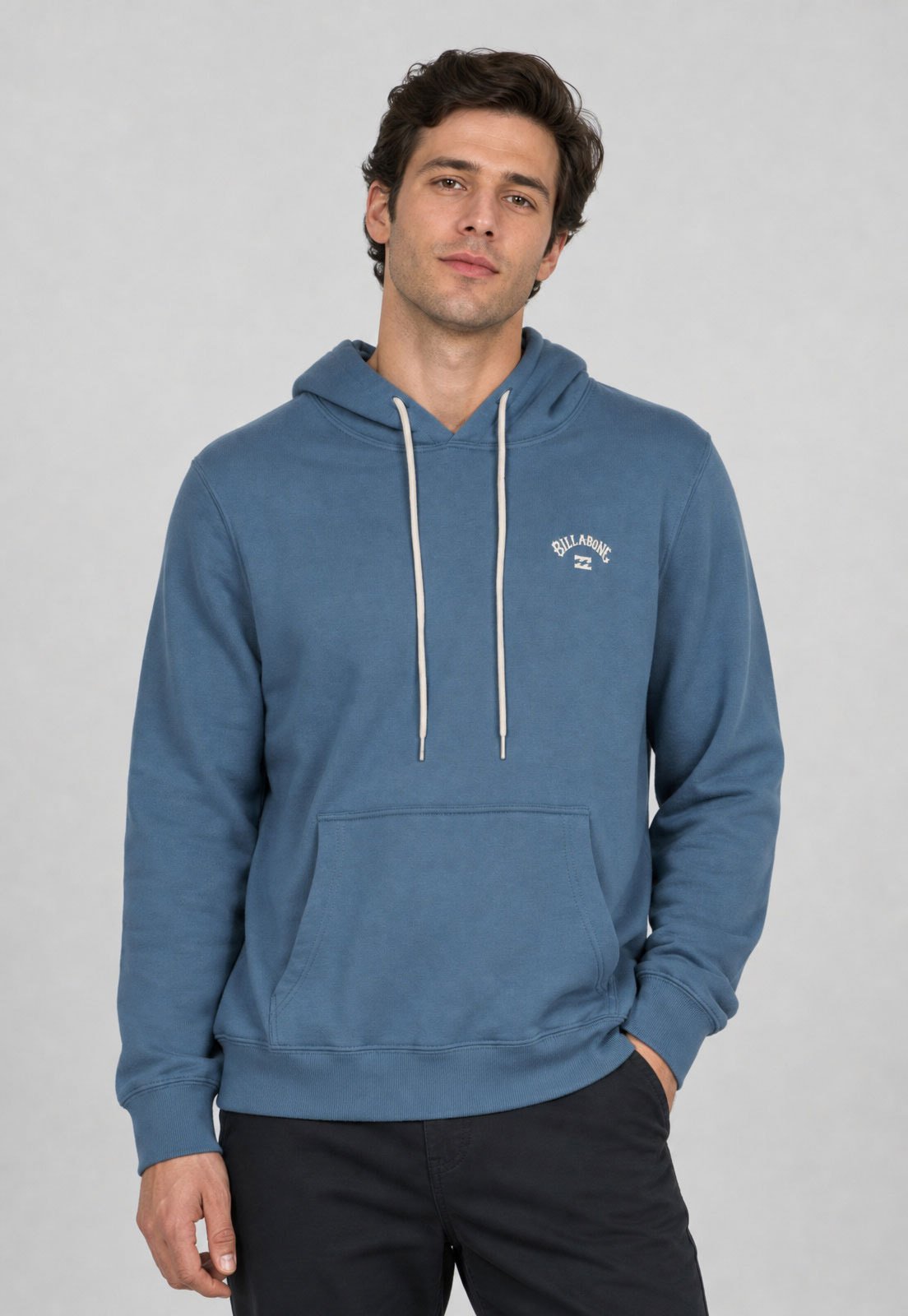 Blusa de Moletom Masculina Billabong Capuz Logo Azul