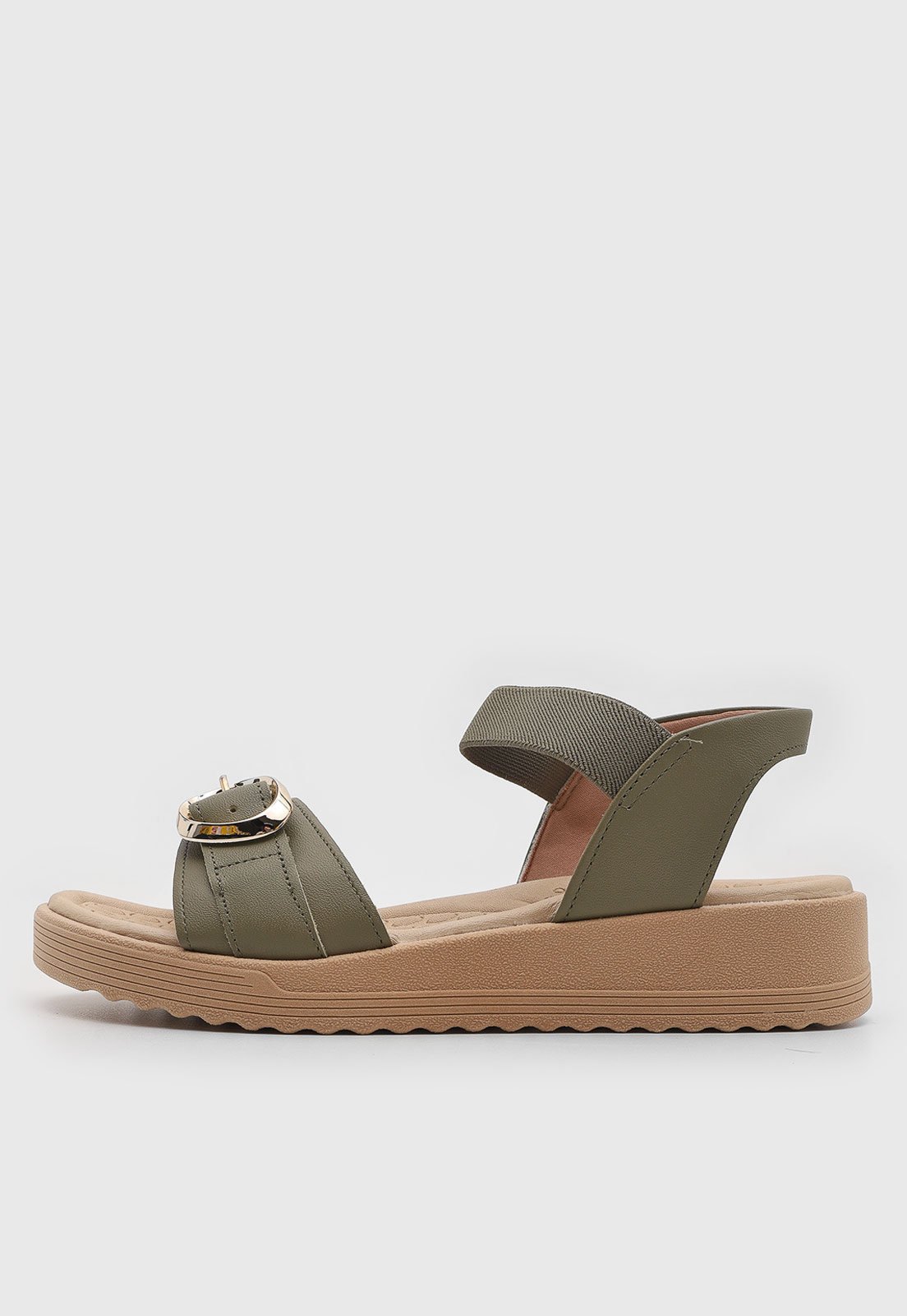 Sandália Feminina Usaflex Anabela Verde Oliva