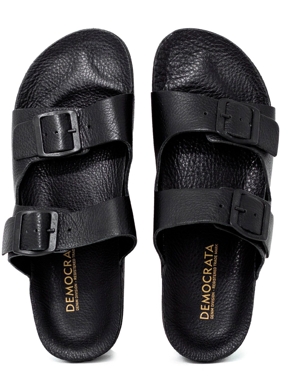 Sandália Masculina Democrata Casual Easy Weekend Couro Conforto Preto