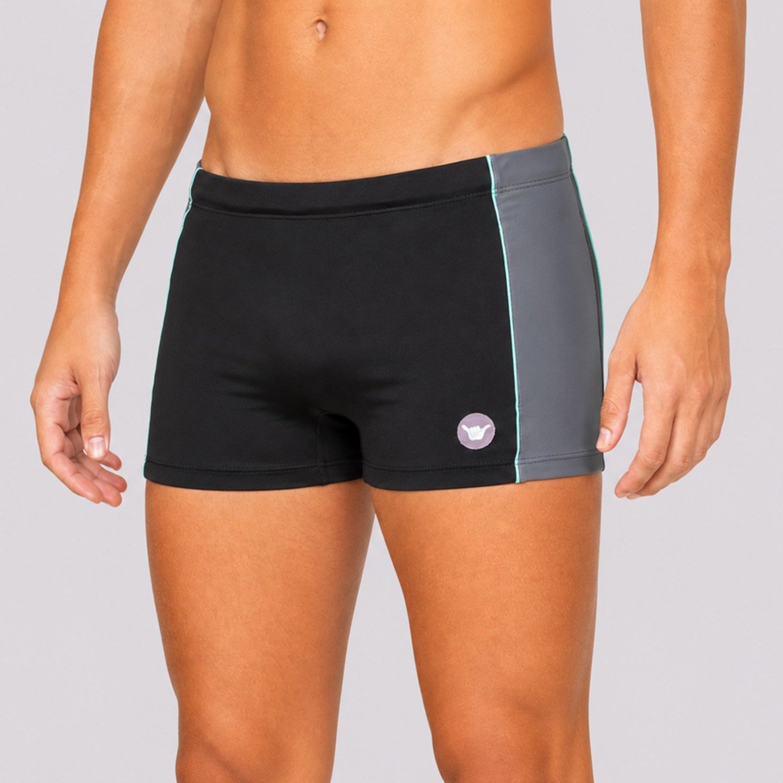Sunga Hang Loose Pipping Boxer Preta e Cinza