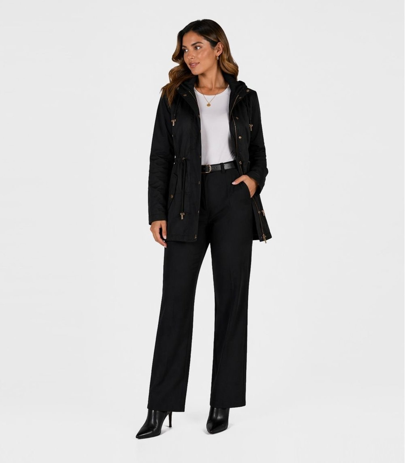 Parka Feminina Peluciada Impermeável Sea Surf Preto
