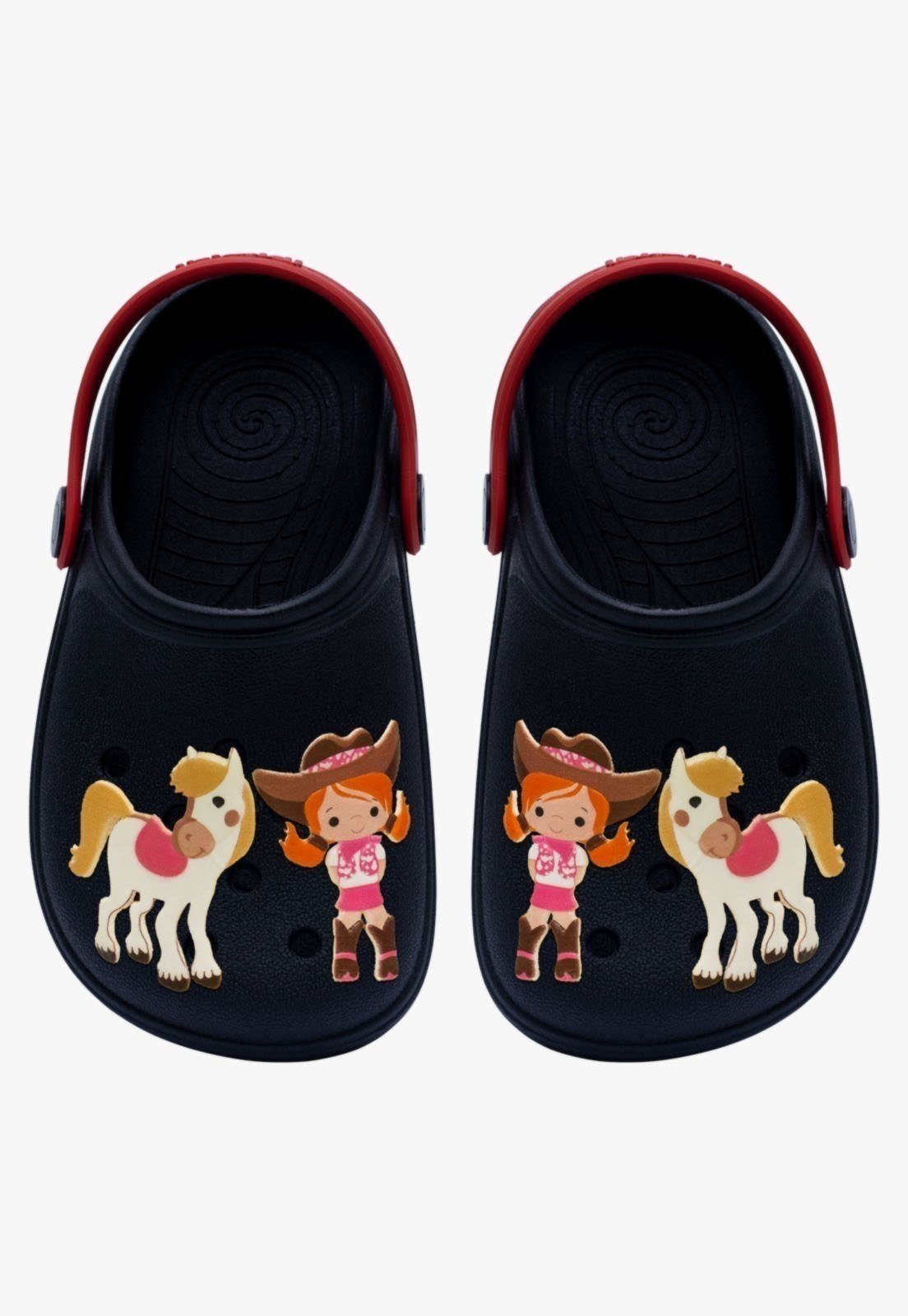 Vista 2 Infantil - Sandalia Babuche Pópidi Menina Cowgirl Preto Pópidí pink