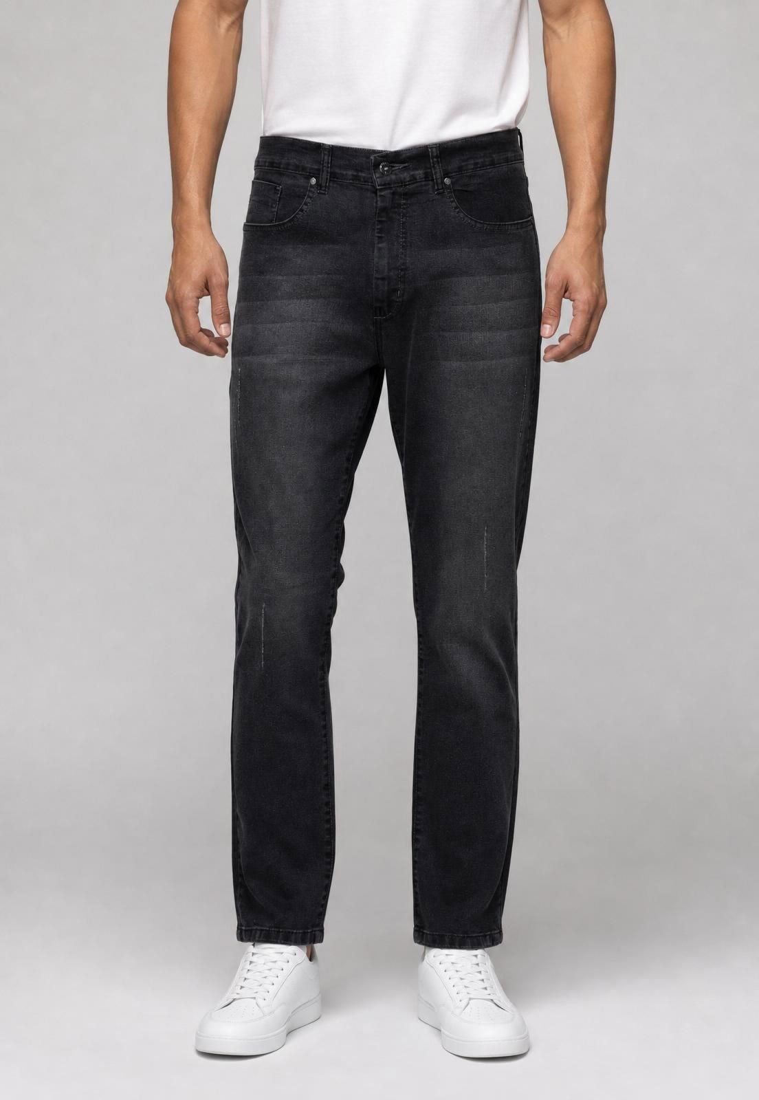 Calça Jeans Masculina Aleatory Reta Preta