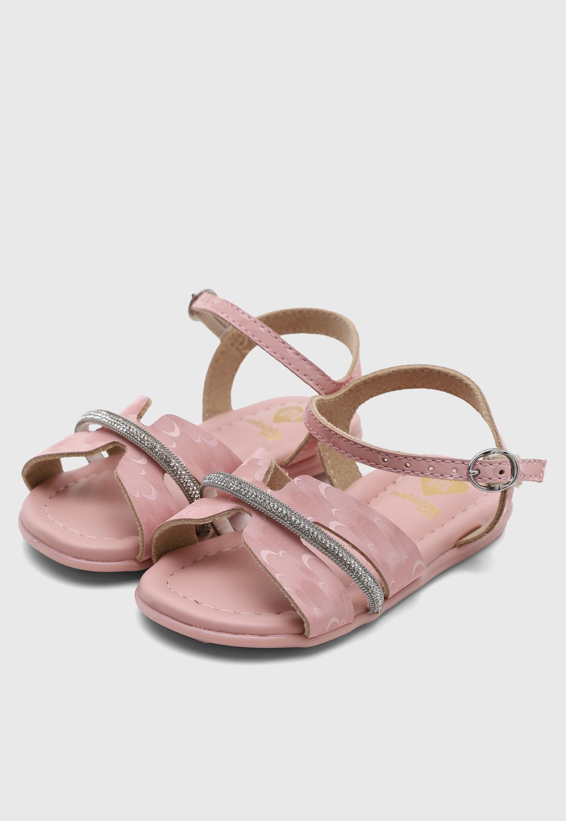Vista 2 Infantil - Sandália Molekinha Tiras Brilho rosa MOLEKINHA rosa