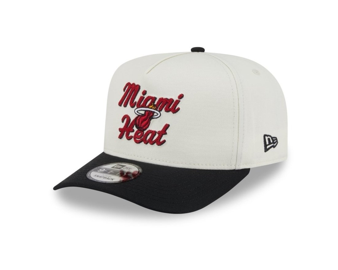 Bone New Era 9FIFTY A-FRAME SNAPBACK Miami Heat NBA Preto