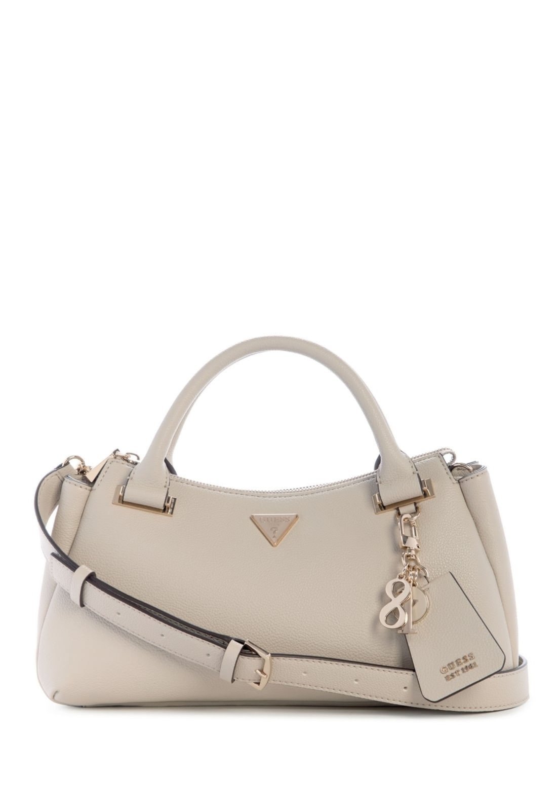 Vista 2 Bolsa Guees Evie Triple Comp Satchel Bege Guess amarelo Guess amarelo