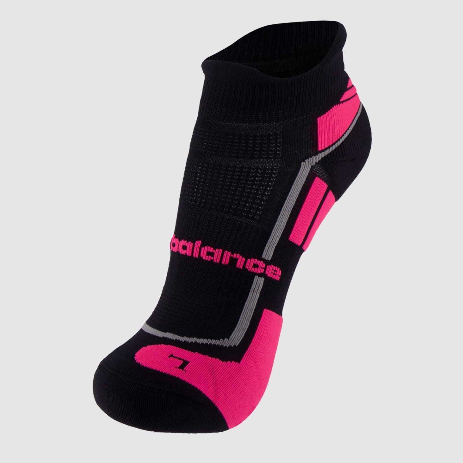 Vista 2 Meia New Balance Cano Invisível Feminina Preta e Rosa preto rosa New Balance preto rosa