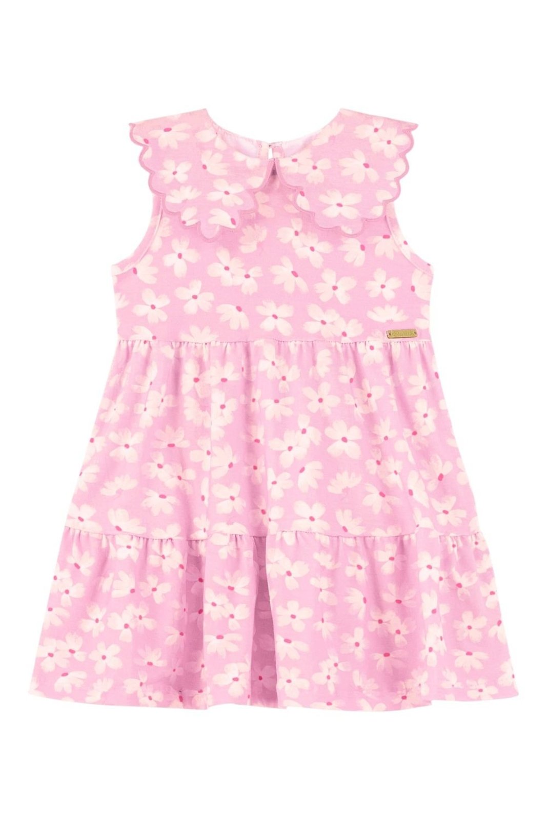 Infantil - Vestido Menina Floral Com Gola Colorittá Rosa