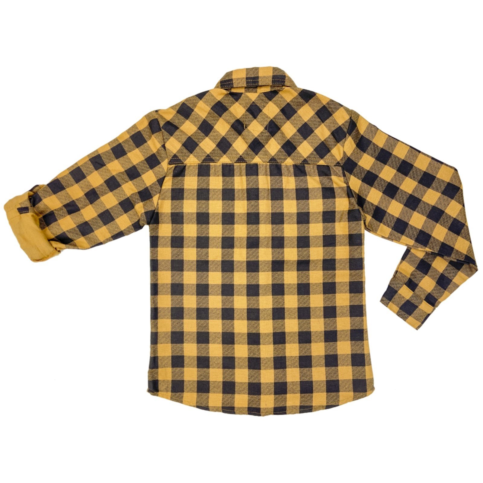 Vista 3 Infantil - Camisa Juvenil Look Jeans Manga Longa Mostarda amarelo Look Jeans amarelo