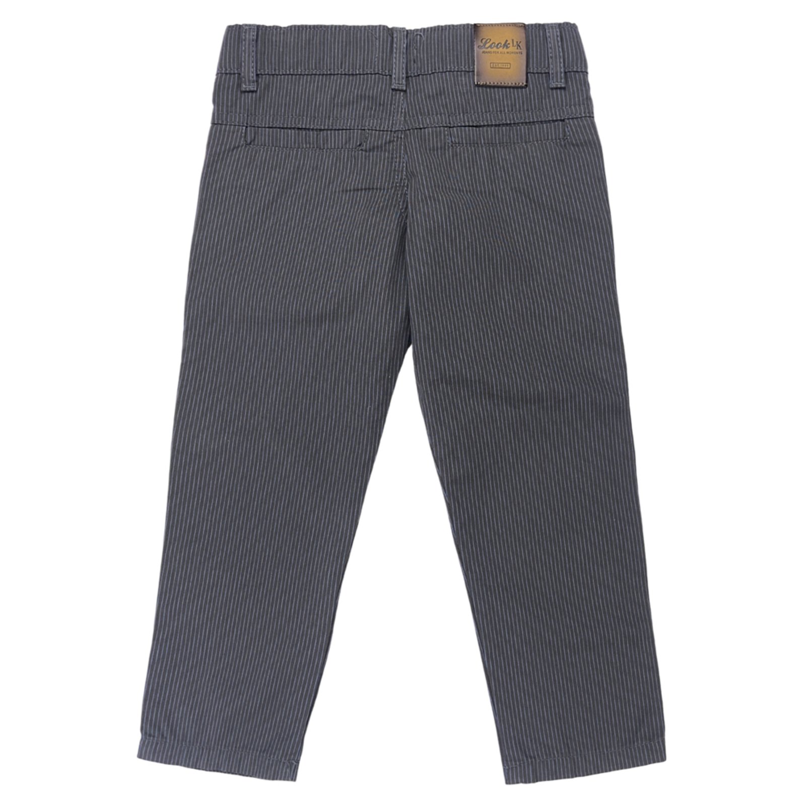 Vista 3 Infantil - Calça Look Jeans Alfaiataria Listra Preta preto Look Jeans preto