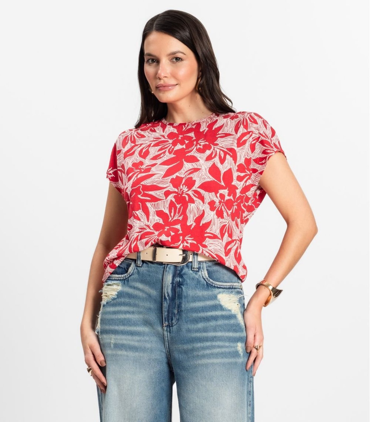 Blusa Feminina em Viscotorcion Rovitex Vermelho