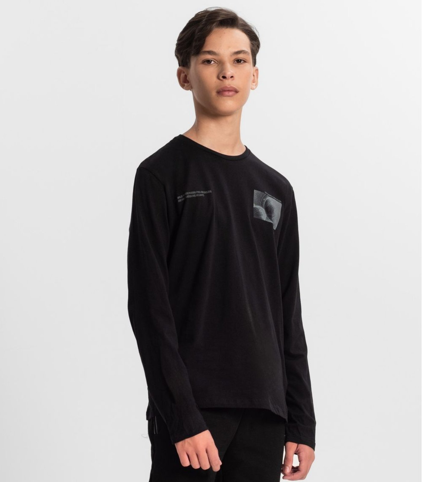 Vista 3 Infantil - Camiseta Juvenil Menino Manga Longa Minty preto MINTY preto